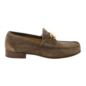 Valentino Garavani Loafers, male, Brown, Size: 11 US Vlogo Signature Suede Loafer