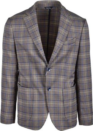 Domenico Tagliente Polyester Cotton Viscose Elastane Jacket - Brown/Blue