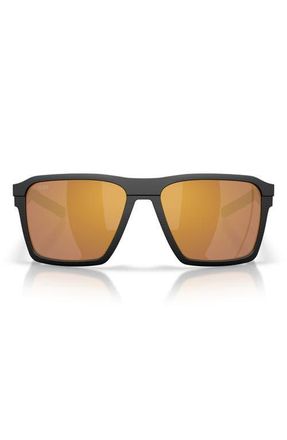 Costa Antille 58mm Polarized Square Sunglasses in Net Plus Black /Gold 580G at Nordstrom