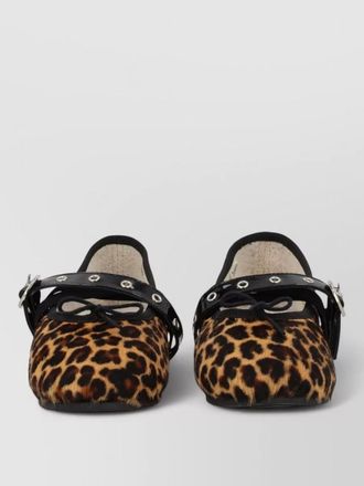 Repetto ballerina shoes round toe animal print straps