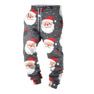 Generic Christmas Trousers Men Fleece Jogging Bottoms Casual Thermals Tracksuit Bottoms Sweatpant Christmas Winter Warm Trousers Mens Stretch Regular Fit Trai
