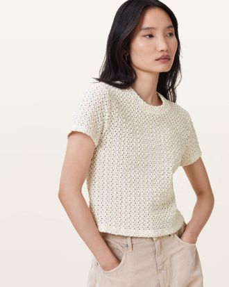 AllSaints Karma Stevie Slim Fit Crochet T-Shirt