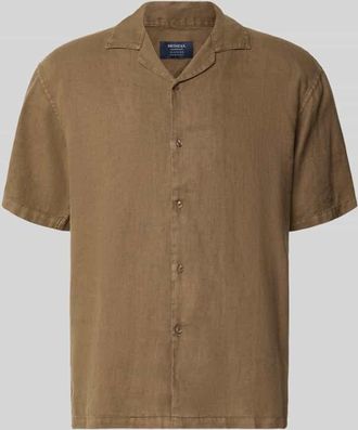 Mc Neal Regular Fit Leinenhemd mit Reverskragen in Mittelbraun, Gr&ouml;&szlig;e XXXL