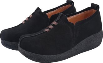 Generic Wedge Shoes Slip On for Women Shoes Rocker Soles Lightweight Platform Shoe Suede Loafers Shoe Comfortable Tennis Sneakers Orthopedic Trainers Walking 