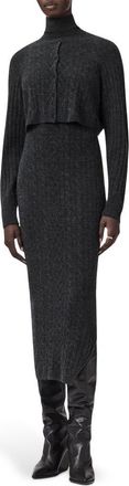 AllSaints Sabine Cardigan & Dress in Charcoal Grey at Nordstrom, Size X-Small