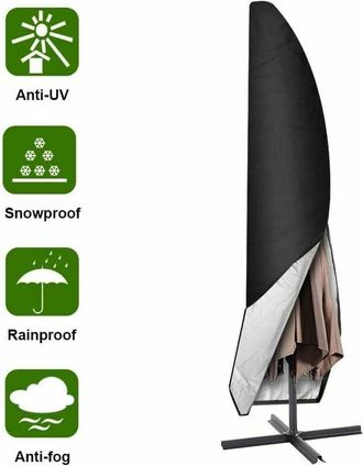OEM Copriombrello, Copriombrello Oxford Impermeabile Da 265 Cm, Nero