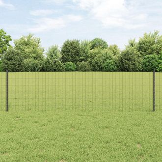 Berkfield Home Euro Fence with 22 U Posts Grey 0, 6x50 m Steel