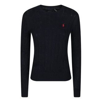 Polo Ralph Lauren Round-neck Knitwear, female, Blue, Size: S Julianna Long Sleeve Sweater