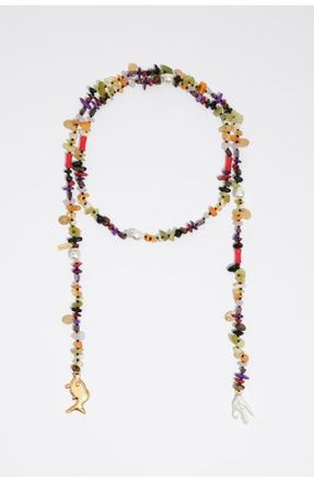 Bimba & Lola Multicolor Stones And Fish Necklace in Purple at Nordstrom
