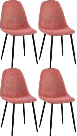 Clp Clp - Conjunto De 4 Sillas De Comedor Napier Naranja Tela