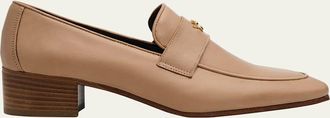 Bougeotte Cuban Block-Heel Leather Loafers