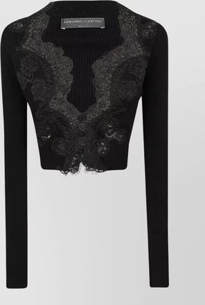 Ermanno Scervino cropped cardigan lace detail long sleeves