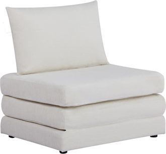 Sweeek Sill&oacute;n cama tejido chenilla 1 plaza, blanco roto