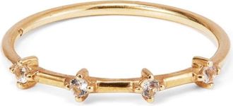 Otiumberg 9kt yellow gold Four Stone Bamboo ring - women - 9kt Yellow Gold - L
