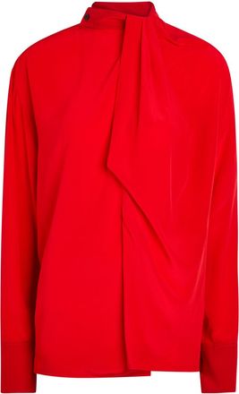 Victoria Beckham Draped Asymmetric Silk Blouse - Red - 10 (UK10 / S)