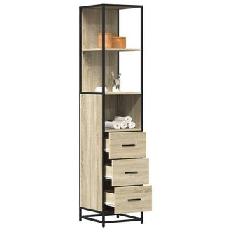 Berkfield Home Bathroom Cabinet Sonoma Oak 35x37.5x166 cm Engineered Wood in Brown