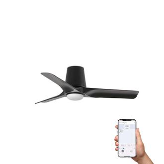 Faro Barcelona Ventilador con luz abs negro mate 90x90x23.2 cm