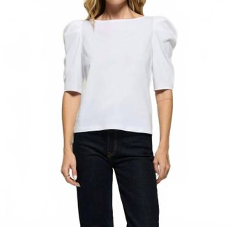 Nation Ltd Emery Boat Neck Top In White