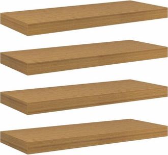 vidaXL Estante De Pared Montaje En La Pared 4 Pcs Beige 50 X 23 X 4 Cm Vidaxl