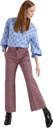 La DoubleJ Sovereign Mini Print Flare Broek - Dames - Wijde Broeken - Veelkleurig - XS - Katoen - Broeken