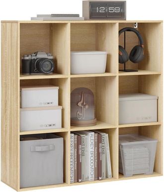 Woltu Woltu - Librería para el hogar y la oficina, mueble independiente, armario, almacenamiento, roble claro
