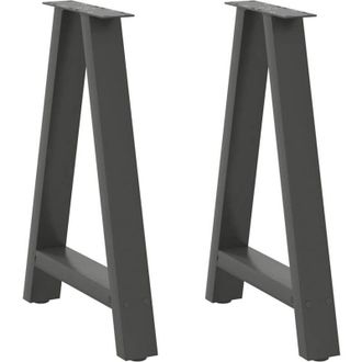 vidaXL Vidaxl - Patas Para Mesa De Comedor En Forma De A (2 Unidades), Antracita, 60 X (72-73) Cm, Acero