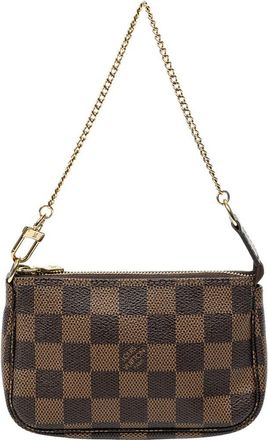 Louis Vuitton Brown Damier Ebene Mini Pochette Accessoires (Authentic Pre-Loved)