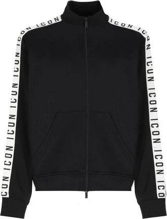 Dsquared2 Icon Sweatshirt met Rits - Dames - Vesten met rits - Zwart - S - Katoen - Hoodies & sweatvesten
