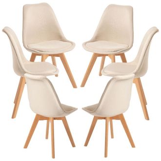 Regalos Miguel Regalos Miguel - Packs Sillas Comedor - Pack 6 Sillas Synk Tela - Beige