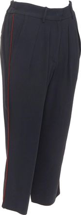 Isabel Marant piping pleated straight cut capri pants