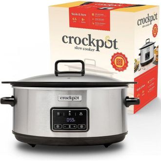 Crock-pot Crockpot Sizzle & Stew Digital Slow Cooker 3.5 L (3-4 persone) Ciotola rimovibile a induzione per la cottura di carni e verdure, presa UE a 2 pin