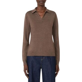 Max Mara V-hals Breiwerk - Dames - V-hals truien - Bruin - M - Wol - Truien & Vesten