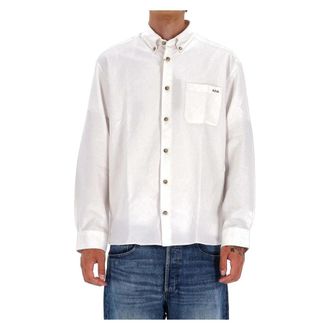 A.P.C. Wit Overhemd Relax Fit Casual - Heren - Casual Overhemden - Wit - 2XL - Katoen - Overhemden