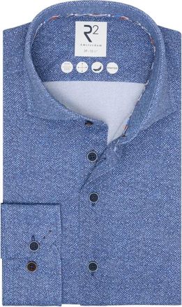 R2 Amsterdam Stijlvol Overhemd voor Mannen - Heren - Casual Overhemden - Blauw - L - Overhemden