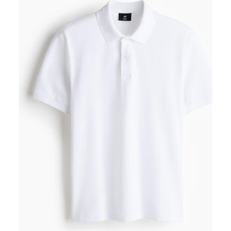 H&M Regular Fit Polo Shirt in White at Nordstrom, Size Xx-Large