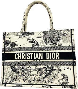 Dior Black Ivory Canvas Tote Bag (Pre-Owned)