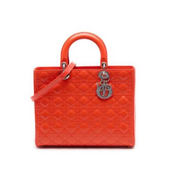 Dior Pre-owned Dior Large Patent Cannage Lady Dior Ladies 557KDWTZ655FIYN1