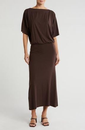 Go Couture Dolman Sleeve Maxi Dress in Mole Brown at Nordstrom Rack, Size X-Large