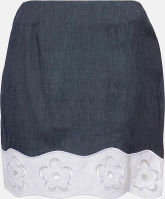 Staud Minigonna Margaux in misto lino