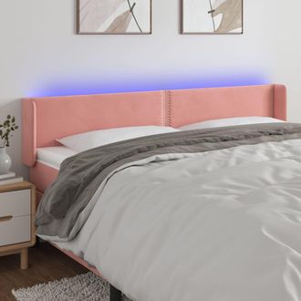 vidaXL Cabecero Con Led De Terciopelo Rosa 203x16x78/88 Cm Vidaxl