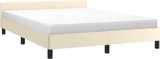 vidaXL Estructura De Cama Con Cabecero Sin Colch&oacute;n Crema 140x190 Cm Vidaxl