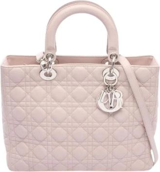 Dior Pre-owned Lady Dior Leather Handbag - - Pre-owned - Donna - Rosa - ONE SIZE