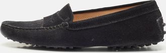 Tod's Tods Black Suede Slip On Loafers
