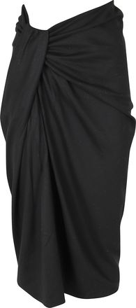 Isabel Marant Black Jeldia GC Gathered Viscose-Blend Midi Skirt