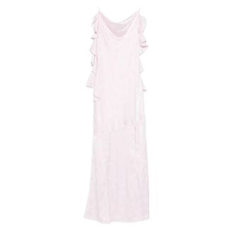 Rotate ROTATE Birger Christensen, Gowns, female, Pink, Size: M Maxi Waterfall Dress