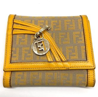Fendi Yellow Canvas Wallet (Tri-Fold) (Pre-Owned)
