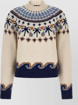 Alanui virgin wool fair isle jacquard sweater