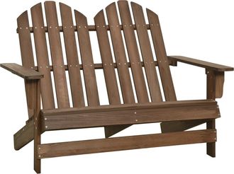 vidaXL Vidaxl - Silla Adirondack De Jard&iacute;n 2 Plazas Madera Maciza Abeto Marr&oacute;n