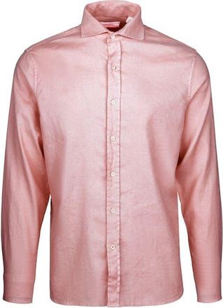 Swims Santorini Stretch Linen & Cotton Button-Up Shirt in Pink at Nordstrom, Size Xx-Large