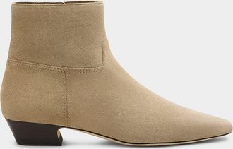 Stuart Weitzman Stassi Suede Zip Ankle Boots